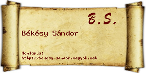 Békésy Sándor névjegykártya