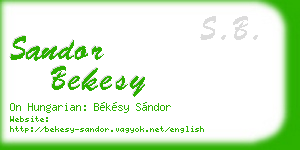 sandor bekesy business card