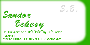 sandor bekesy business card